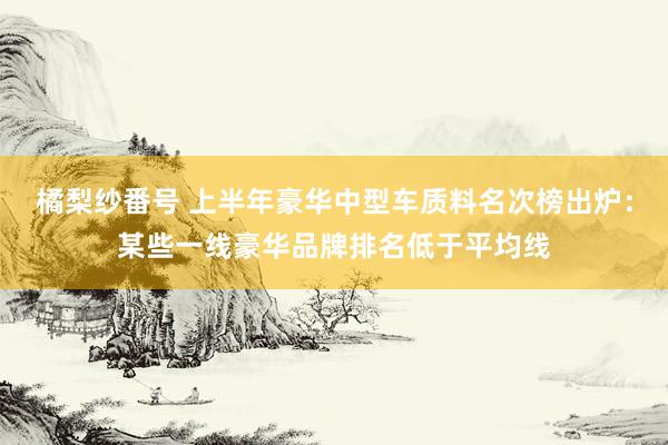 橘梨纱番号 上半年豪华中型车质料名次榜出炉：某些一线豪华品牌排名低于平均线