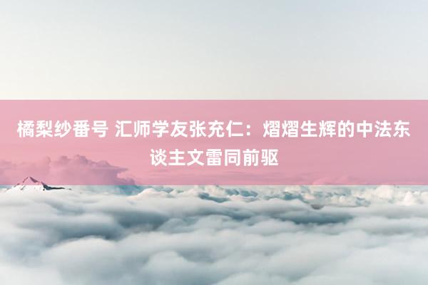 橘梨纱番号 汇师学友张充仁：熠熠生辉的中法东谈主文雷同前驱