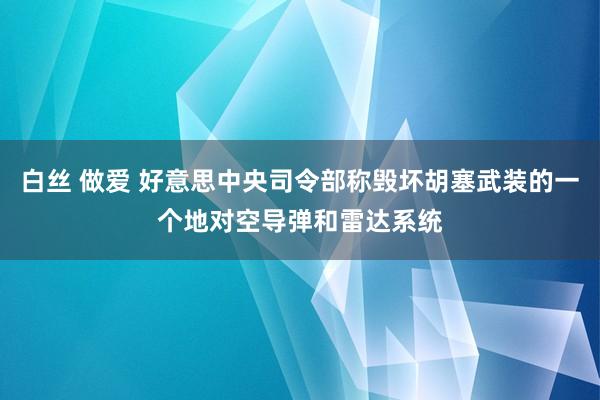 白丝 做爱 好意思中央司令部称毁坏胡塞武装的一个地对空导弹和雷达系统