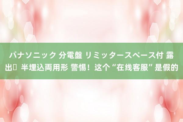 パナソニック 分電盤 リミッタースペース付 露出・半埋込両用形 警惕！这个“在线客服”是假的